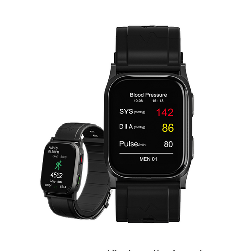 Grey Metal Blood Pressure Smartwatch, Health and Exercise Tracking, FDA 510(k) Cleared