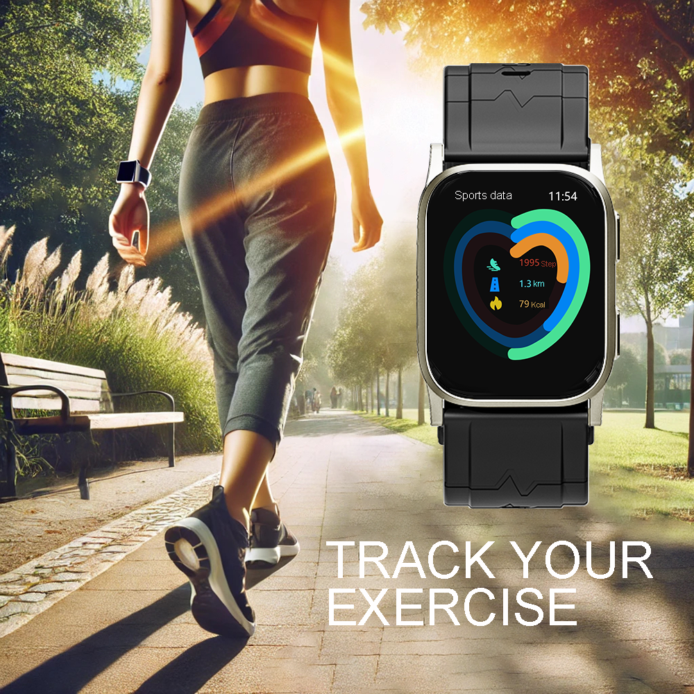 Gold Metal Blood Pressure Smartwatch, Health and Exercise Tracking, FDA 510(k) Cleared