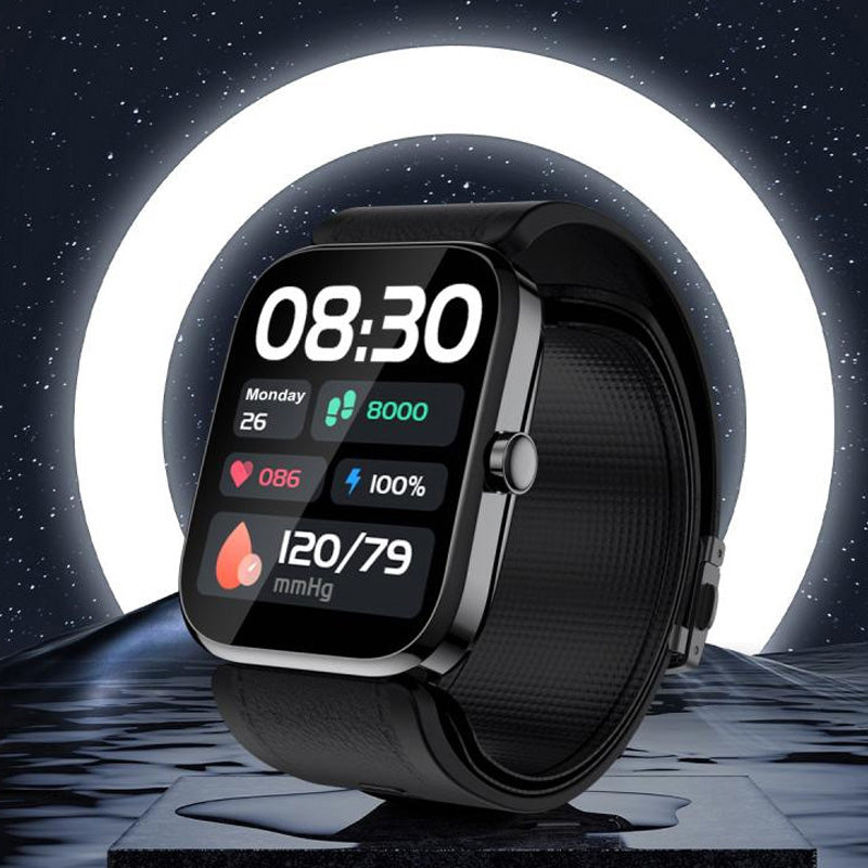 Large LCD AI Black  Metal Blood Pressure Smartwatch, Health and Exercise Tracking, FDA 510(k) Cleared (Copy)