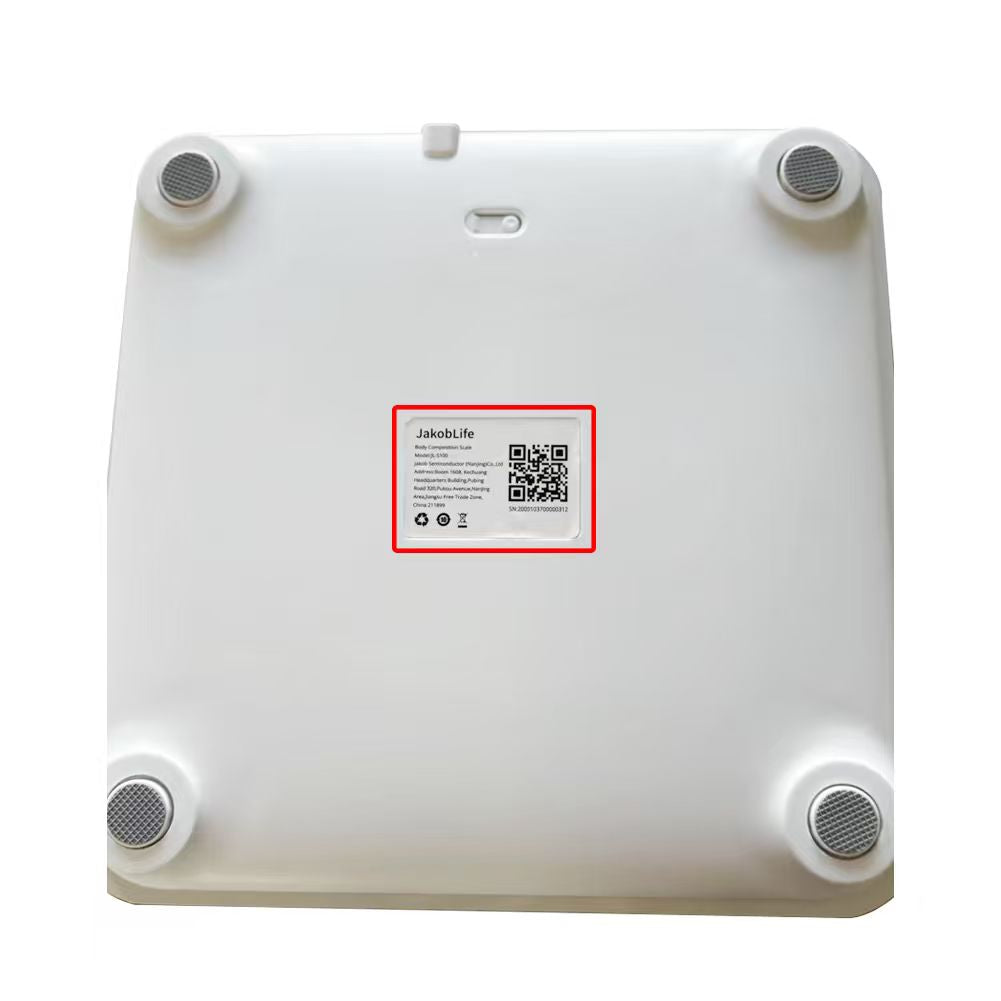 JakobLife Smart Bluetooth Body Scale, Digital Weight Scale with BMI Analysis, Heart Health Tracking, White