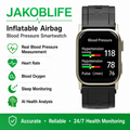 Jakoblife AI Powered FDA-Cleared Blood Pressure Smartwatch with Inflatable Airbag, No-Pump Night Monitoring