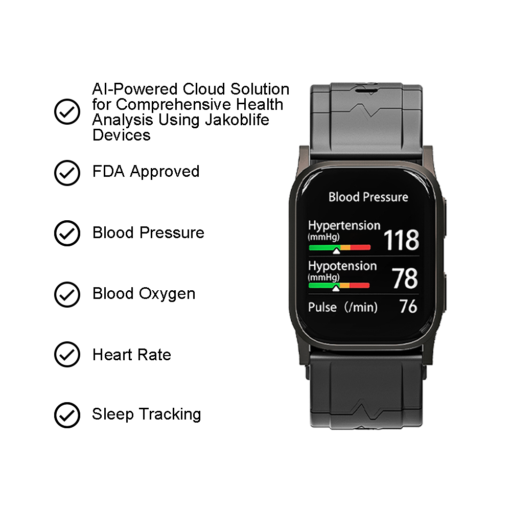 Grey Metal Blood Pressure Smartwatch, Health and Exercise Tracking, FDA 510(k) Cleared
