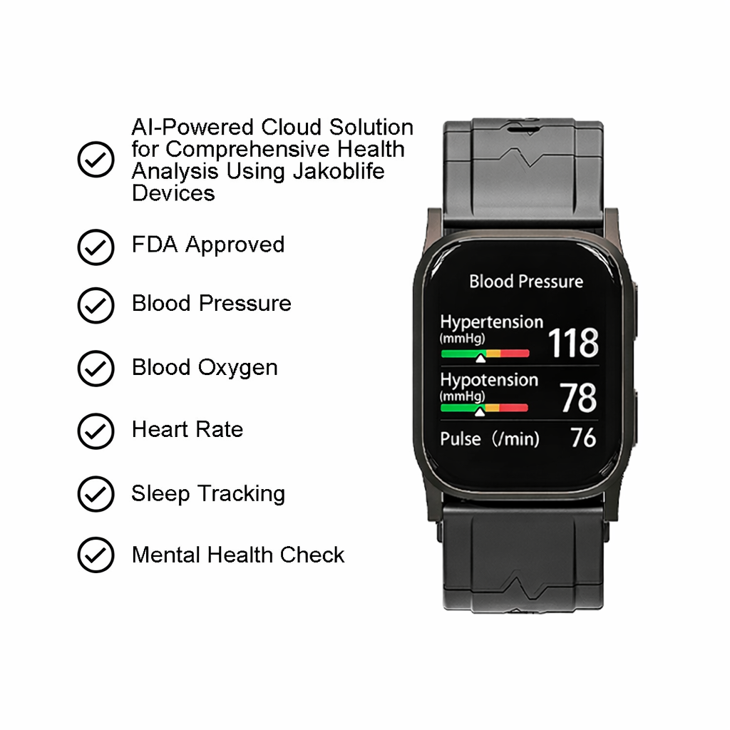 AI Grey Metal Blood Pressure Smartwatch, Health and Exercise Tracking, FDA 510(k) Cleared