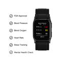 AI Black Lightweight  Blood Pressure Smartwatch, Health and Exercise Tracking, FDA 510(k) Cleared