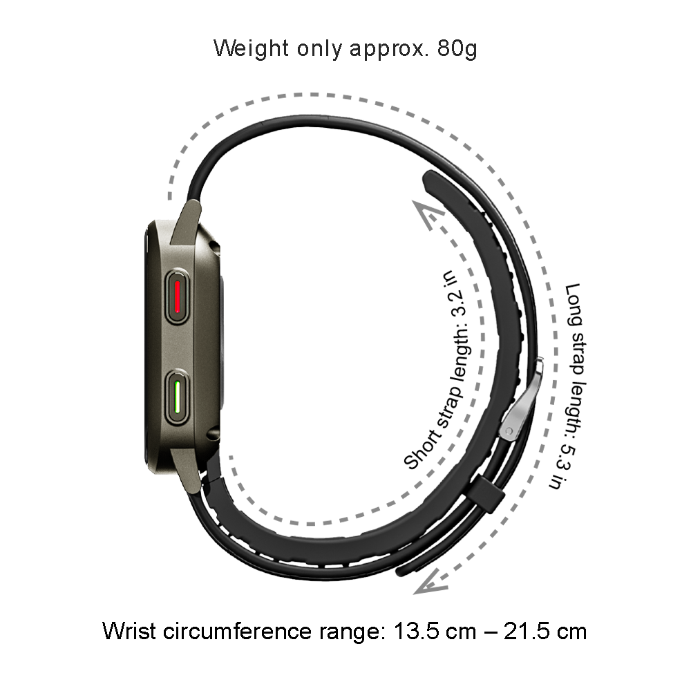 Gold Metal Blood Pressure Smartwatch, Health and Exercise Tracking, FDA 510(k) Cleared